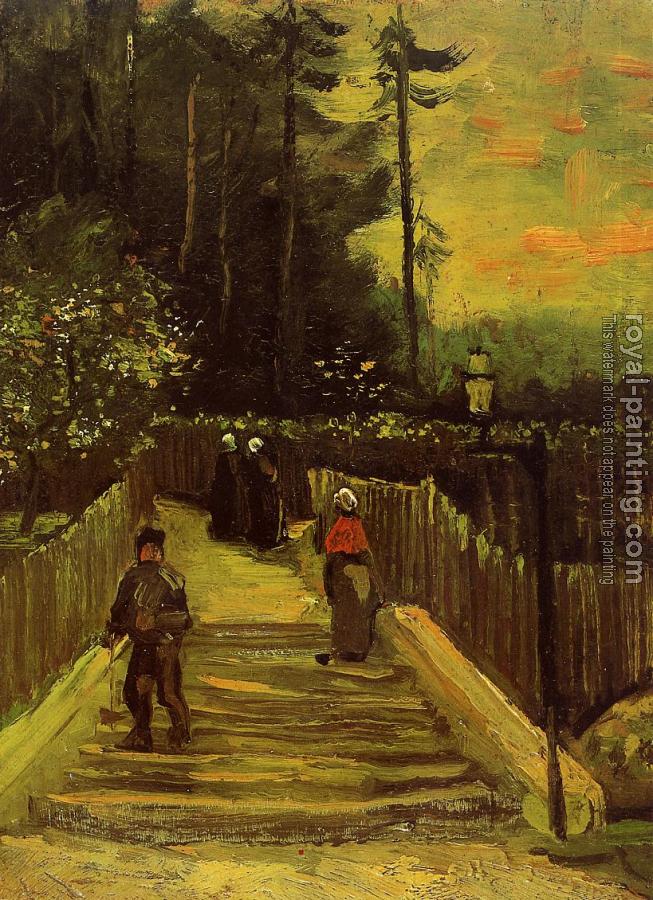 Vincent Van Gogh : Sloping Path in Montmartre